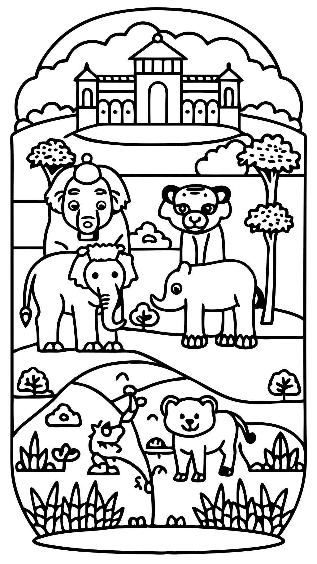 coloring page zoo